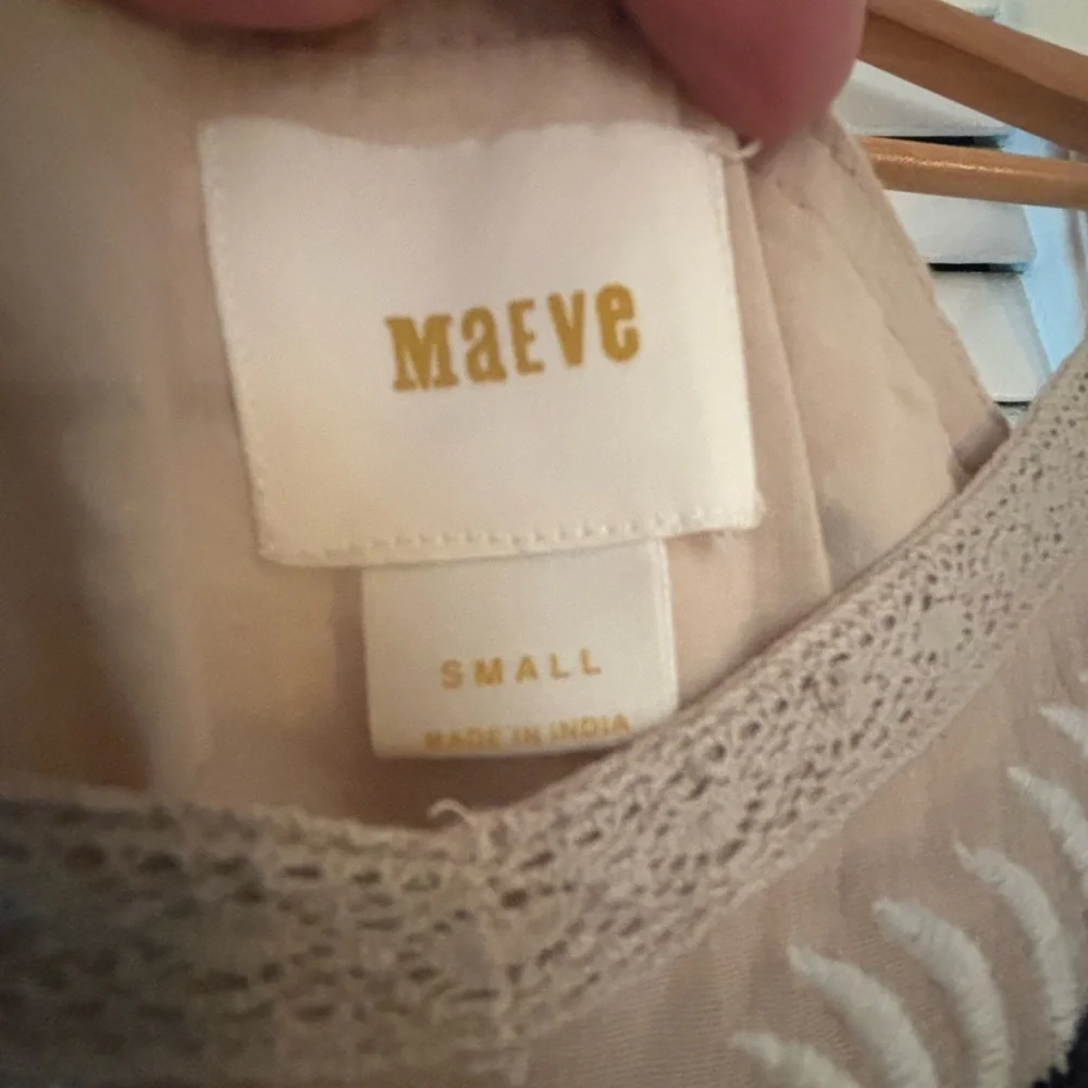Maeve Beige Embroidered Slip Dress - Picture 9 of 13
